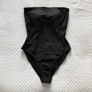 Zara Ribbed Strapless Bathing Suit